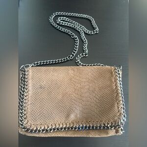 Brown Italian genuine leather crossbody clutch- Good Condition